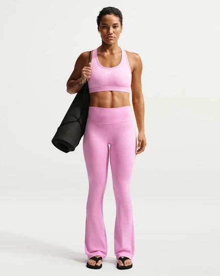 Женские легинсы Nike One с высокой посадкой, розовые/белые