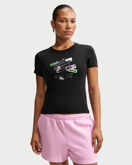 Женская укороченная футболка Nike Chill Knit, черная