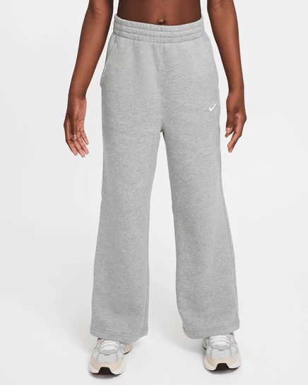 Детские широкие флисовые брюки Nike Sportswear Club, серый меланж