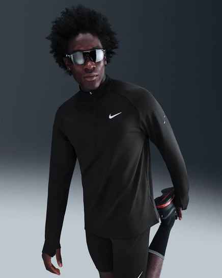Мужской беговой топ Nike Stride Therma-FIT, черный