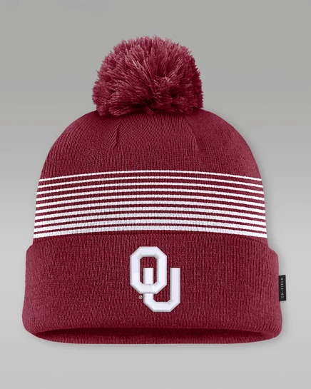 Мужская шапка Jordan Oklahoma Sideline Peak, бордовая/белая