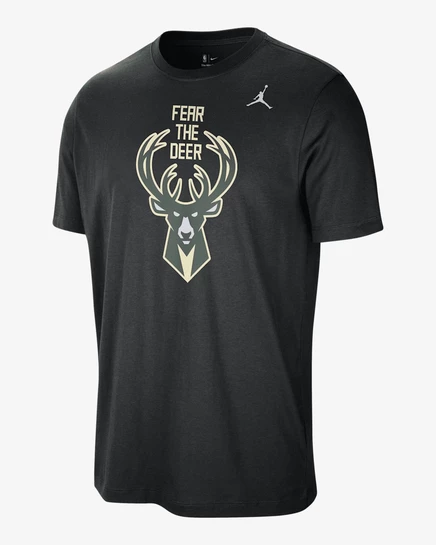 Мужская футболка Jordan Milwaukee Bucks Statement, чёрная