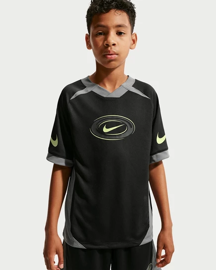 Детская футболка Nike Multi Dri-FIT, черная/серая/лайм
