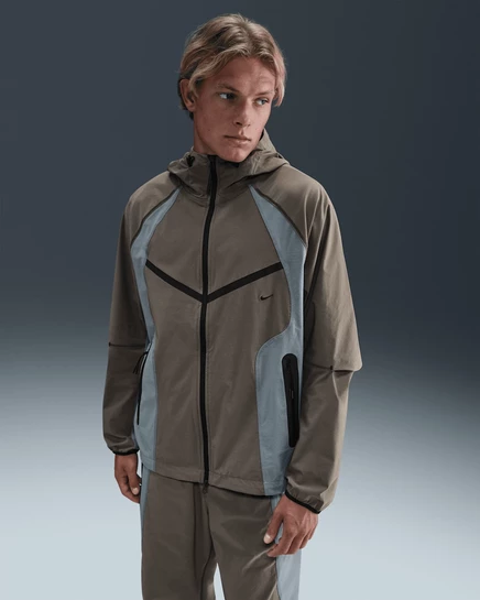 Мужская ветровка Nike Tech Windrunner Dri-FIT свободного кроя, песочно-серый/серый/черный