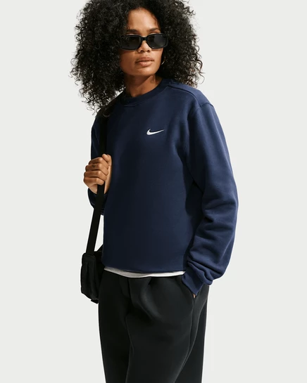 Женский свитшот Nike Studio Fleece, темно-синий/белый