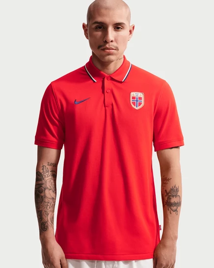 Мужское футбольное поло Nike Norway Dri-FIT, красное/темно-синее