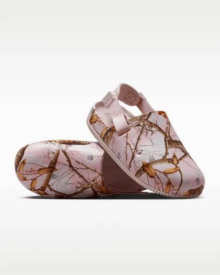 Женские мюли Nike Calm, пыльно-красные/белые