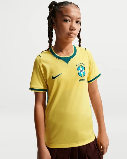 Детская футбольная джерси Nike Brazil 2026 Home, желтая
