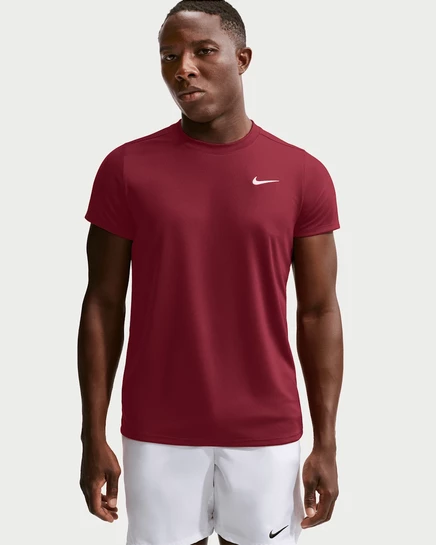 Мужская теннисная футболка NikeCourt Victory, красная/белая
