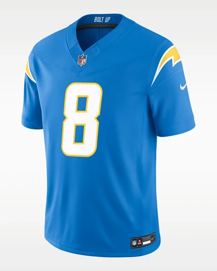 Мужская джерси Nike Chargers Omarion Hampton, голубая