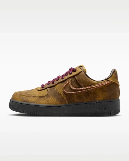 Мужские кроссовки Nike Air Force 1, хаки/золото/коричневый/розовый