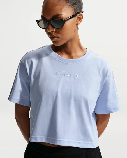 Женская футболка Nike Sportswear Classic укороченная, голубая