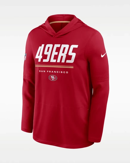 Мужской лонгслив Nike 49ers с капюшоном, красный