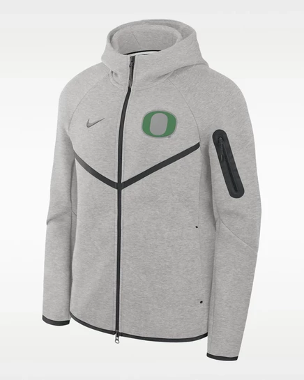 Мужская куртка Nike Oregon Tech Fleece Windrunner с капюшоном, темно-серый меланж