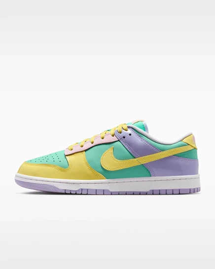Мужские кроссовки Nike Dunk Low, изумрудно-бело-жёлтые