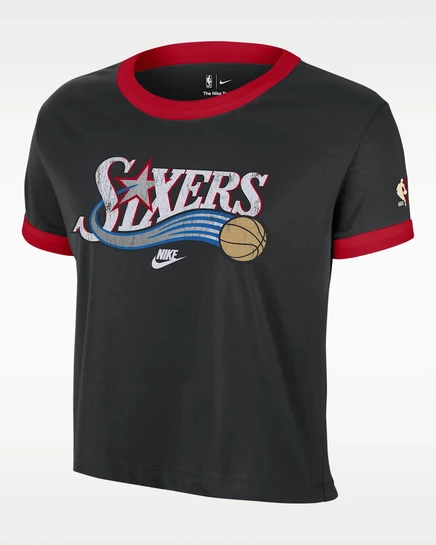 Женская футболка Nike Philadelphia 76ers, чёрная