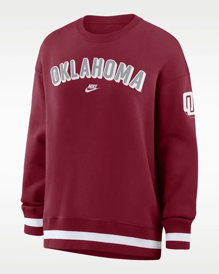 Женский пуловер Nike Oklahoma Legacy Phoenix свободного кроя, алый