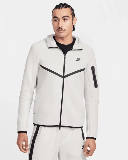 Мужская куртка Nike Tech Windrunner флисовая на молнии, светло-коричневая/черная
