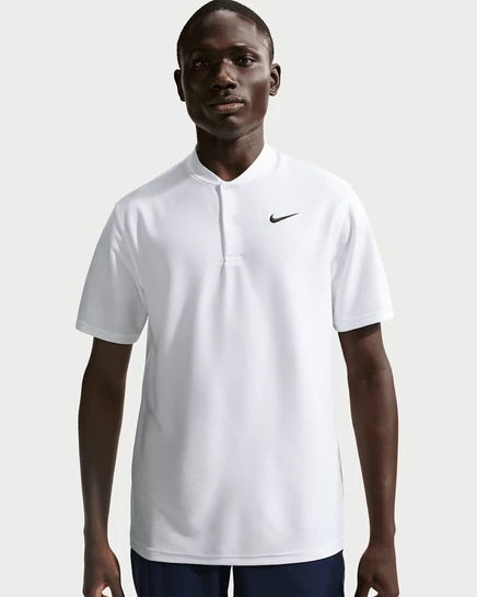 Мужское поло Nike Velocity Dri-FIT Blade Collar, бело-черное