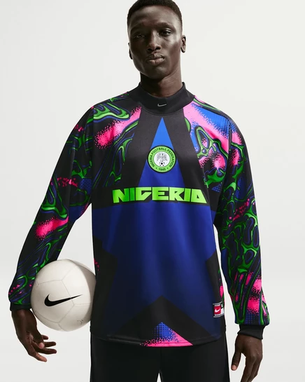 Мужская вратарская футболка Nike Nigeria Keeper, черно-розово-белая