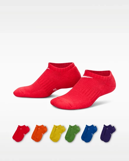 Детские невидимые носки Nike Everyday, 6 пар, разноцветные