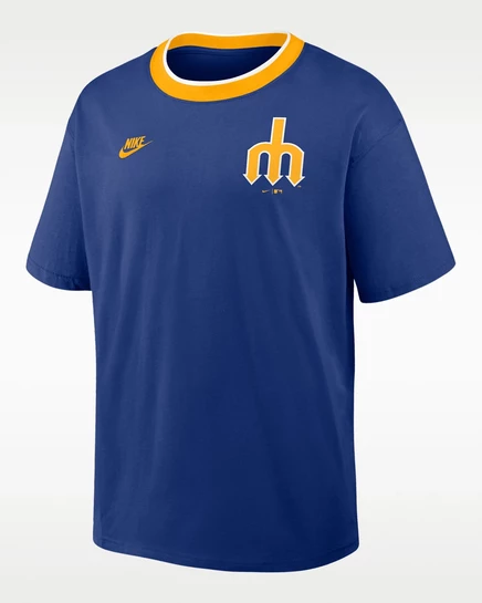 Мужская футболка Nike Cooperstown Mariners, сине-золотая