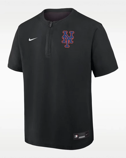 Мужская ветровка Nike New York Mets Authentic 1/4-zip, черная