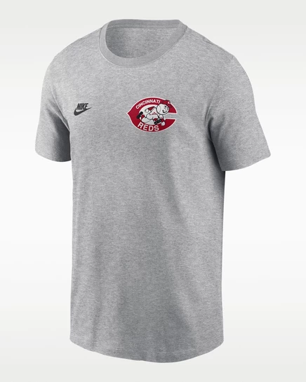 Мужская футболка Nike Cincinnati Reds Cooperstown, темно-серый меланж