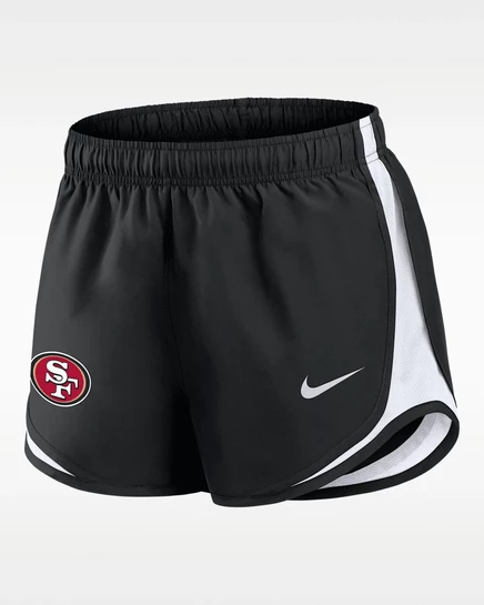 Женские шорты Nike 49ers Tempo Dri-FIT, черно-белые