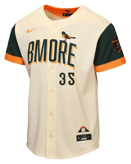 Детская бейсбольная джерси Nike Orioles, кремовая