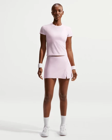 Женская теннисная юбка Nike Victory Dri-FIT, розово-белая