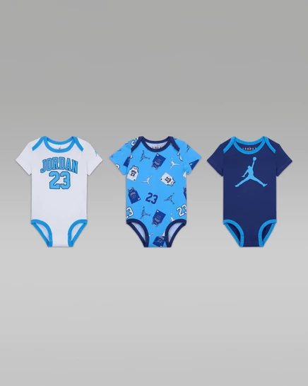 Детские боди Jordan 3 шт. 23 Jersey (3–6 мес.), голубые