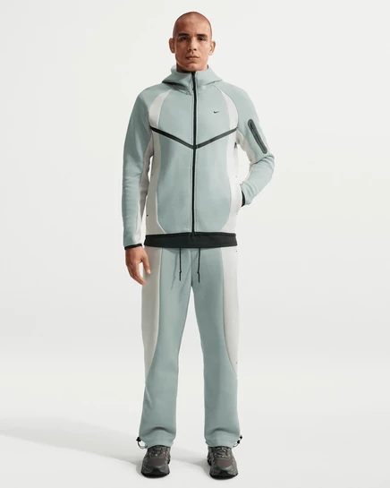 Мужские флисовые брюки Nike Tech с открытым низом, светло‑песочные/светло‑бежевые/черные