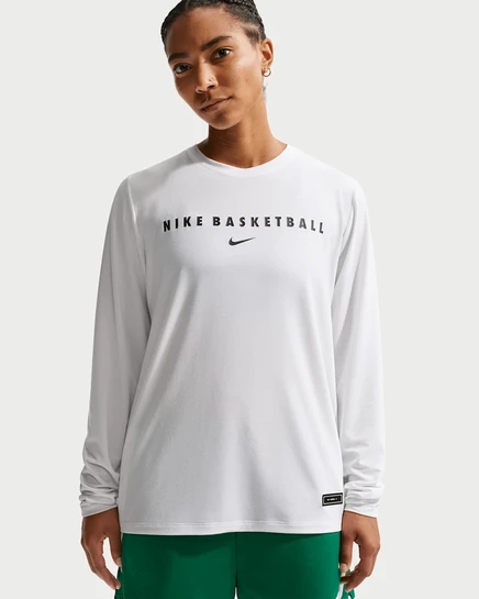 Женский лонгслив Nike Dri-FIT для разминки, бело-черный