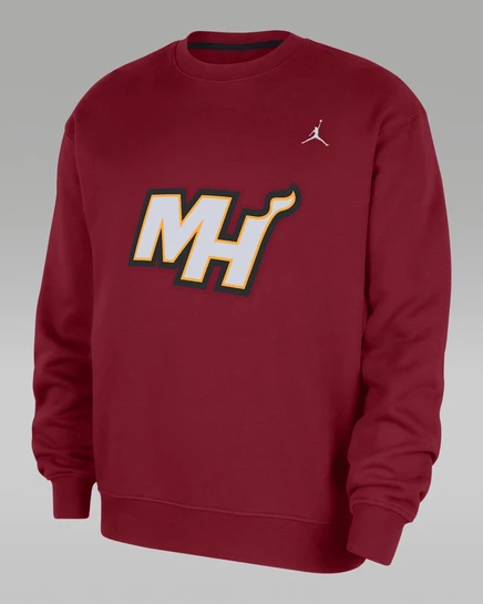 Мужская флисовая толстовка Jordan Miami Heat, красно‑белая