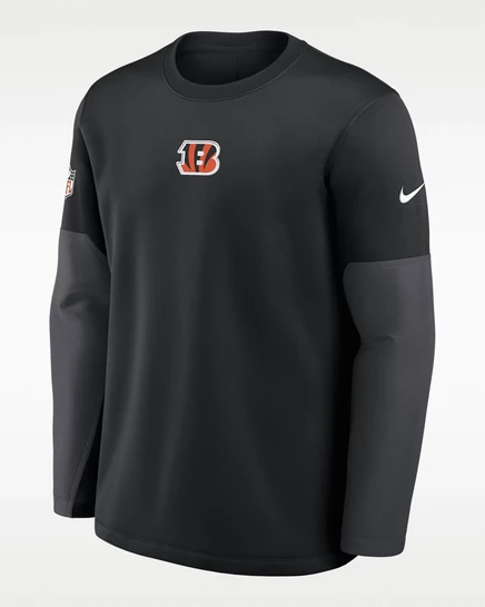 Мужской лонгслив Nike Cincinnati Bengals Therma-FIT, черный