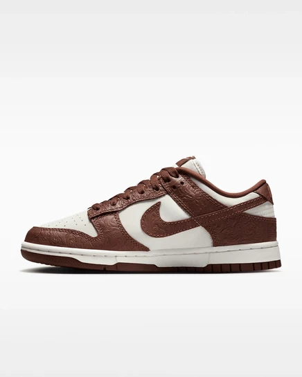 Женские кеды Nike Dunk Low LX, айвори/золотистые/коричневые