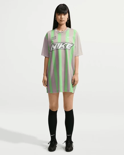 Женское платье Nike Sportswear, кремовое/зеленое/белое