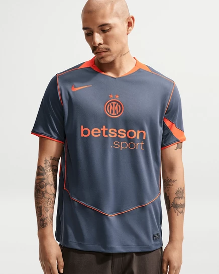 Мужская игровая футболка Nike Inter 2025, синяя/оранжевая