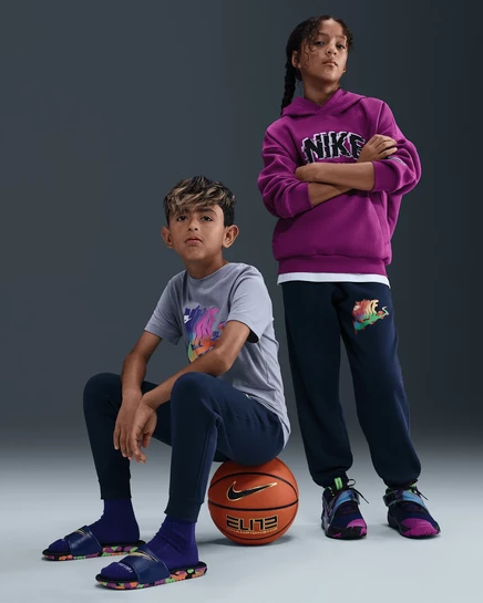Подростковые джоггеры Nike Club Fleece, темно-синие/белые