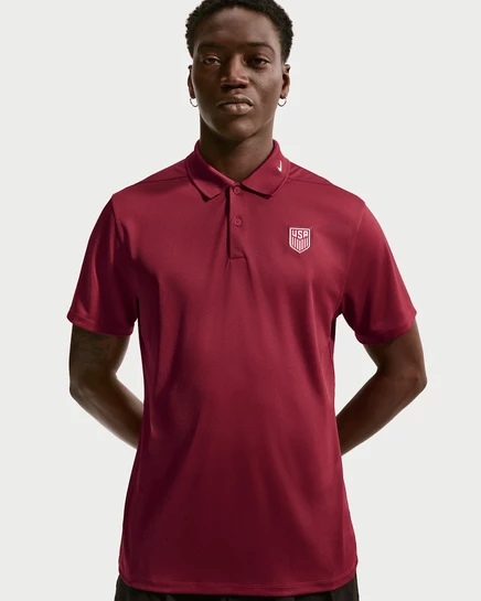 Мужское поло Nike USMNT Victory Dri-FIT, красное/молочное