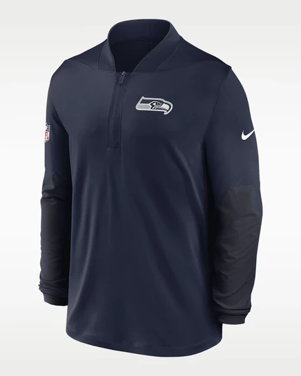Мужская толстовка Nike Seahawks Feel The Pressure Dri-FIT 1/2-zip, темно-синяя