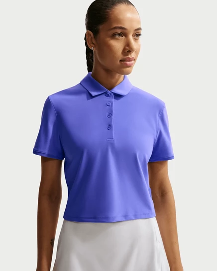 Женское поло Nike Victory Dri-FIT укороченное, сапфировое/белое