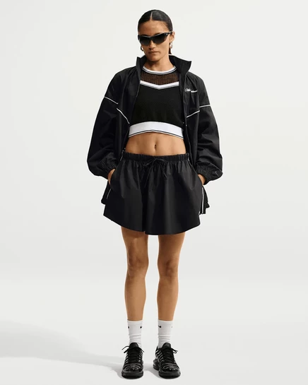 Nike Sportswear Women's Mid-Rise Scalloped-Trim Poplin Skirt black/sail/sail