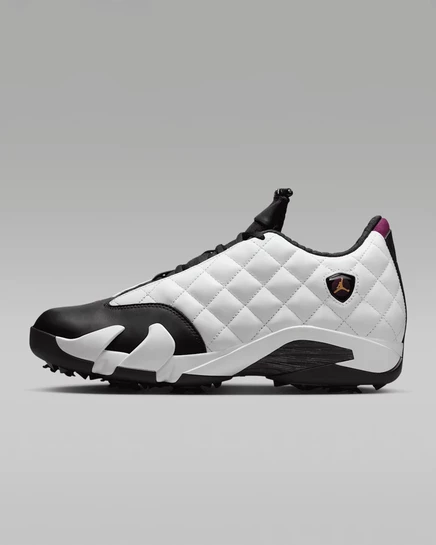 Унисекс гольф-туфли Jordan AJ 14 G, бело-черно-бордовые