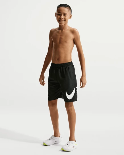 Мальчиковые шорты для плавания Nike Swim Breaker 7″, черно-белые