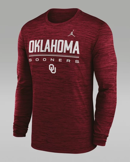 Мужская футболка Jordan Oklahoma Sideline, бордовая