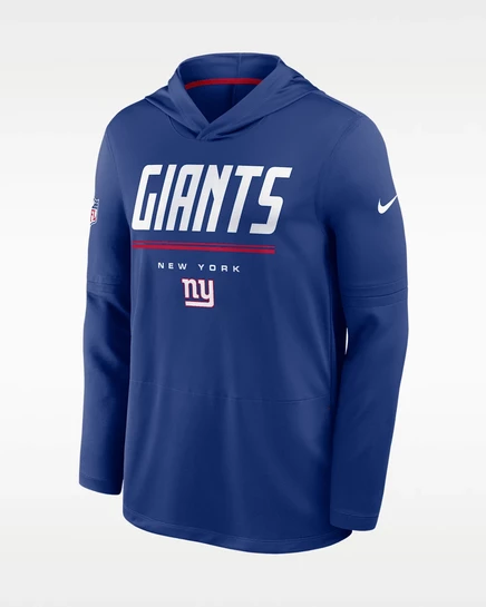 Мужской лонгслив Nike Giants Sideline с капюшоном, синий