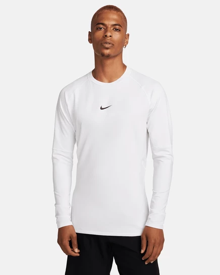 Мужской лонгслив Nike Pro Warm Dri-FIT, белый/черный
