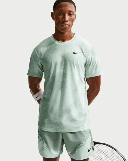 Мужской теннисный топ NikeCourt Slam, зелено-черный